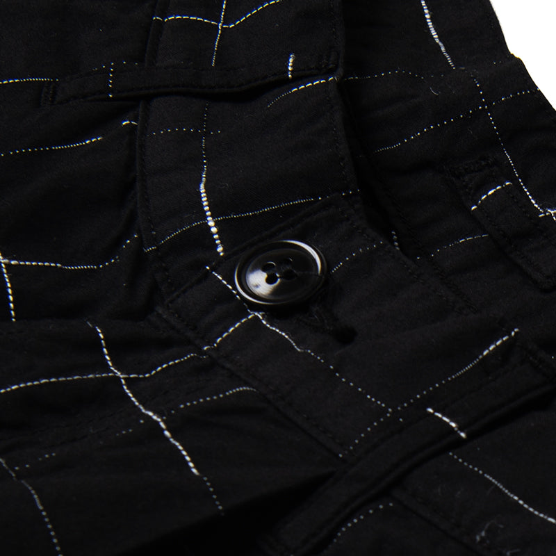 Kyoto Black Pattern Dyed Kasuri Short Pants [1900] Big Size