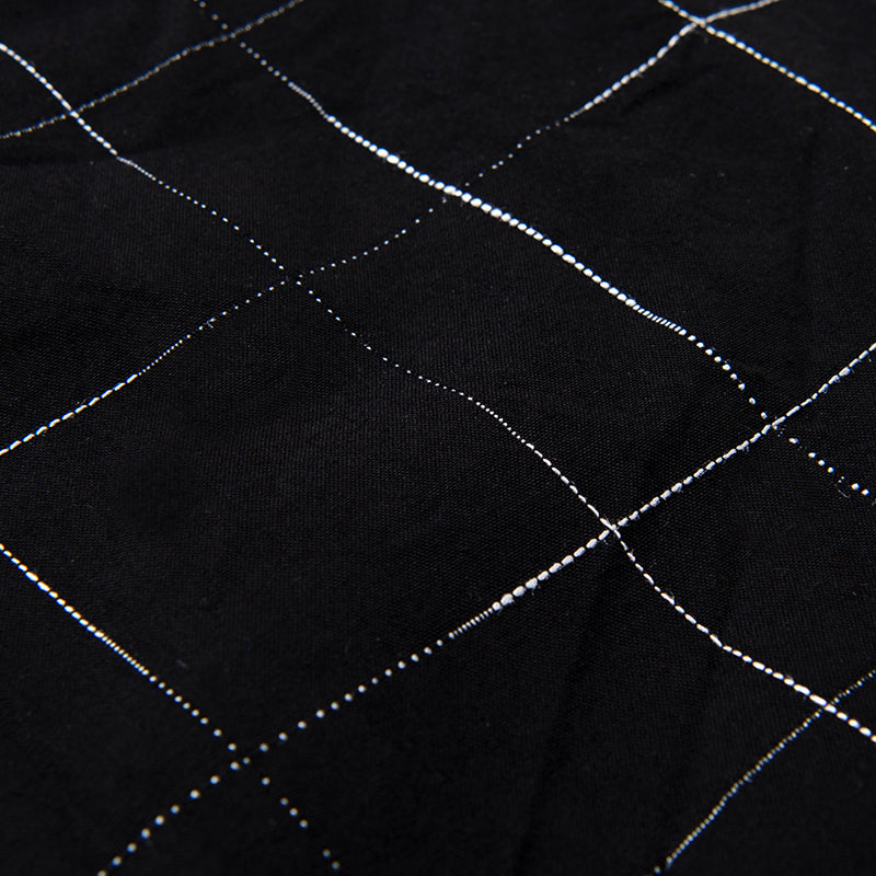 Kyoto Black Pattern Dyed Kasuri Short Pants [1900] Big Size