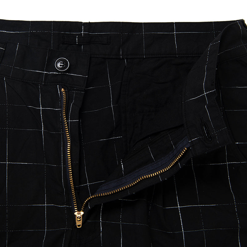Kyoto Black Pattern Dyed Kasuri Short Pants [1900] Big Size