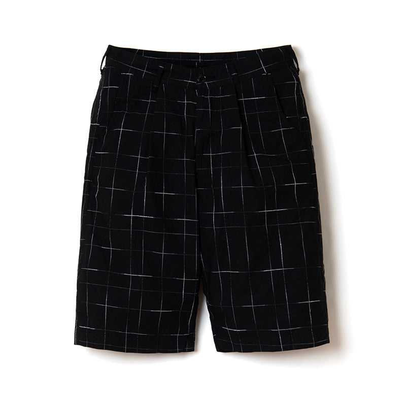 Kyoto Black Pattern Dyed Kasuri Short Pants [1900] Big Size
