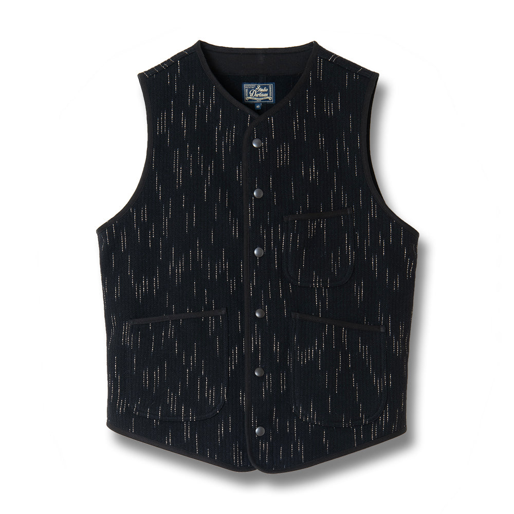 Kasuri Dyed Beach Cross Vest [4617]