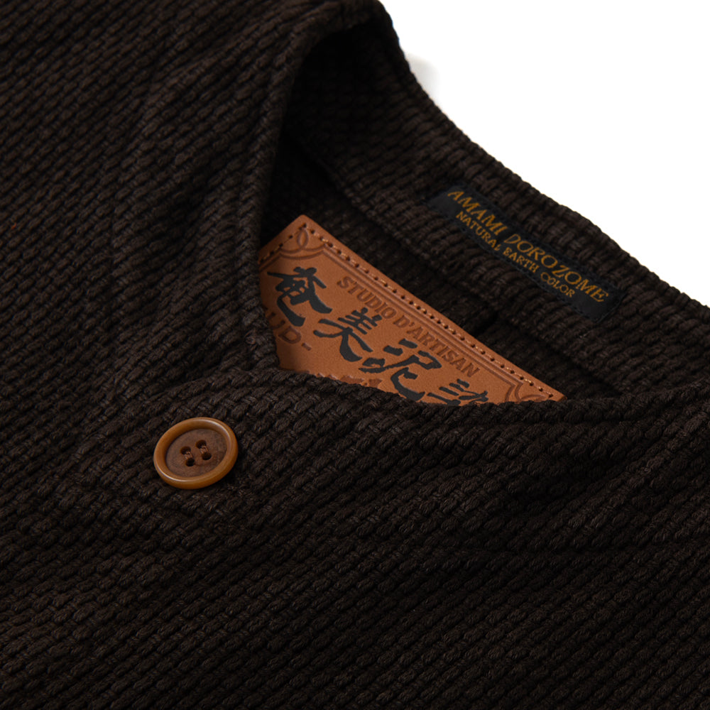 Amami Oshima Mud-Dyed Sashiko Vest [4637]