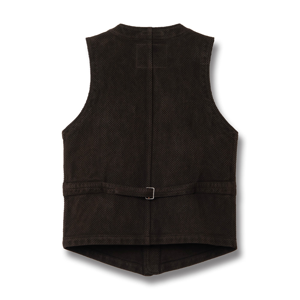 Amami Oshima Mud-Dyed Sashiko Vest [4637]