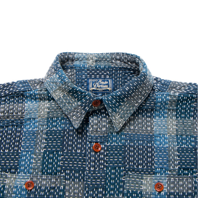 Noragi Sashiko Short Sleeve Shirt [5657]