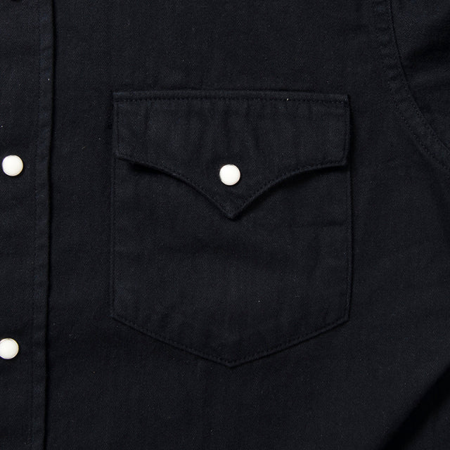 Kyoto Black Pattern Dyed Western Shirt [5686]