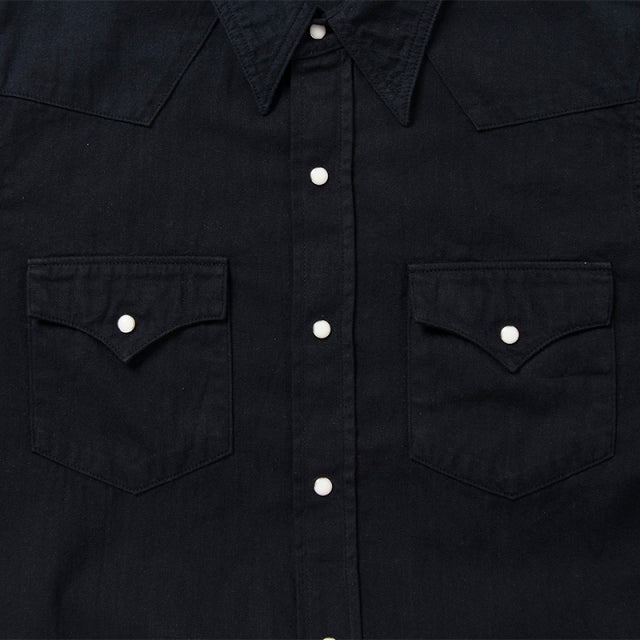 Kyoto Black Pattern Dyed Western Shirt [5686]