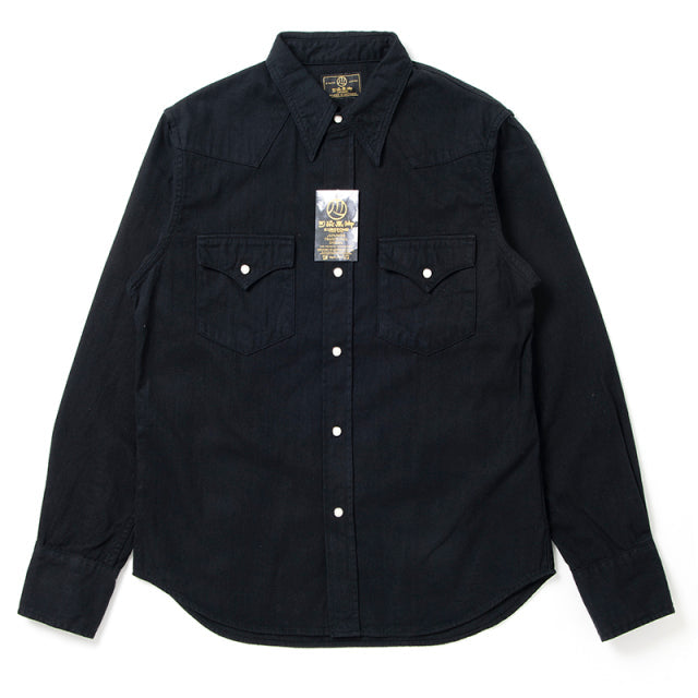Kyoto Black Pattern Dyed Western Shirt [5686]