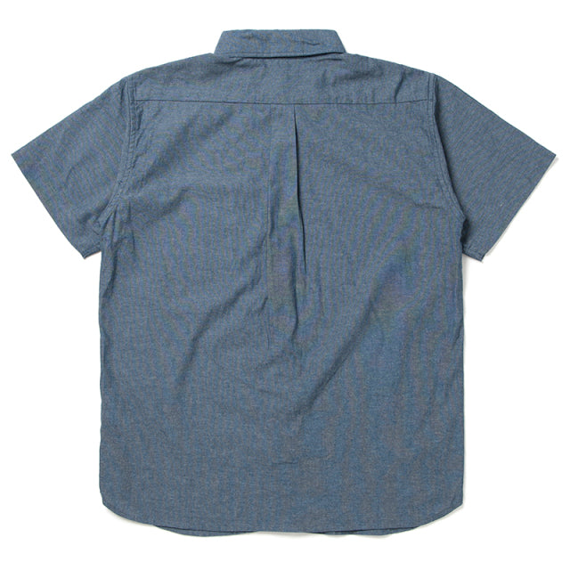 Short Sleeve Chambray Button-Down Shirt [5694]
