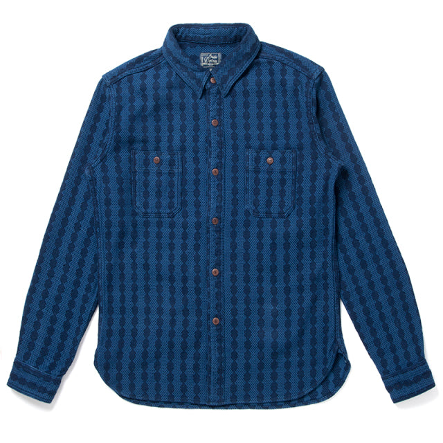 Indigo Sashiko Woven Shirt [5695]