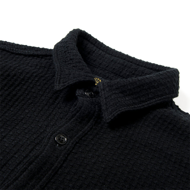 Black Komon-Dyed Sashiko Shirt [5697]