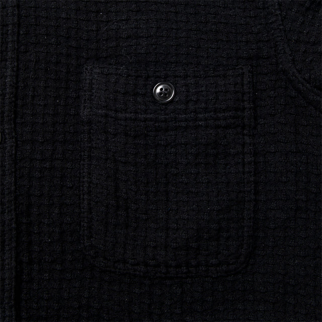 Black Komon-Dyed Sashiko Shirt [5697]