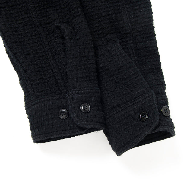 Black Komon-Dyed Sashiko Shirt [5697]