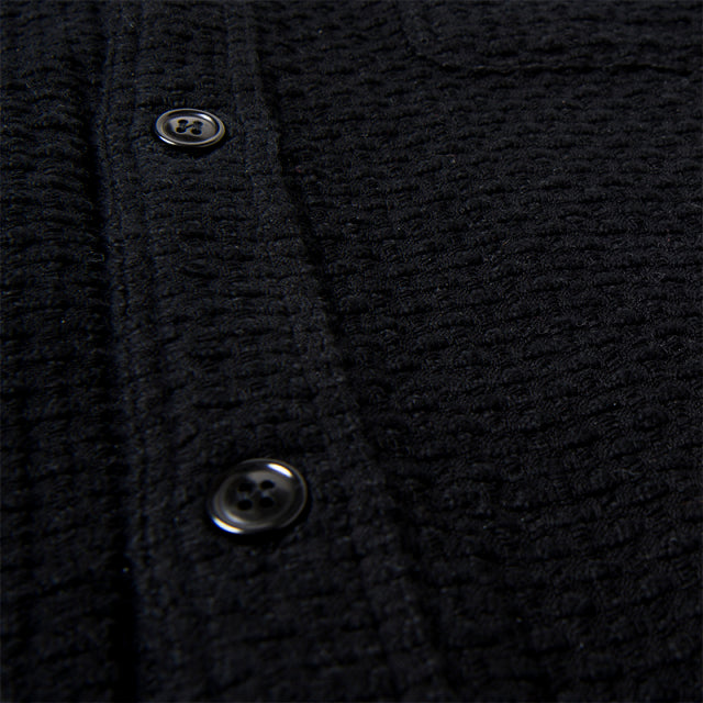 Black Komon-Dyed Sashiko Shirt [5697]