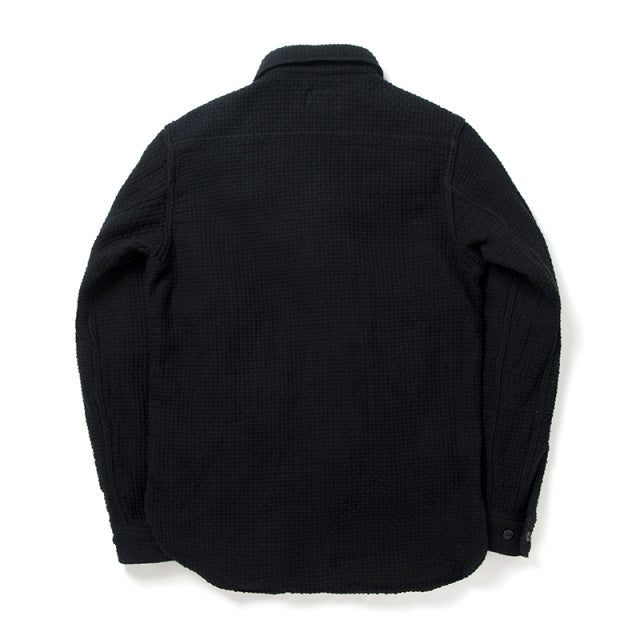 Black Komon-Dyed Sashiko Shirt [5697]