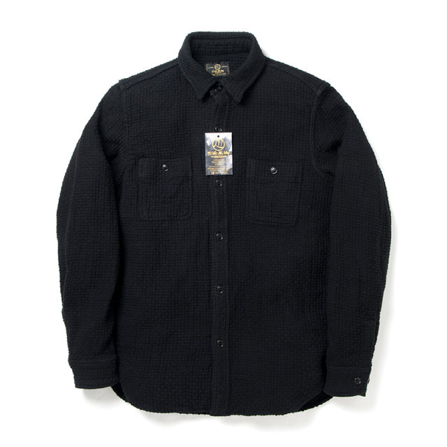 Black Komon-Dyed Sashiko Shirt [5697]