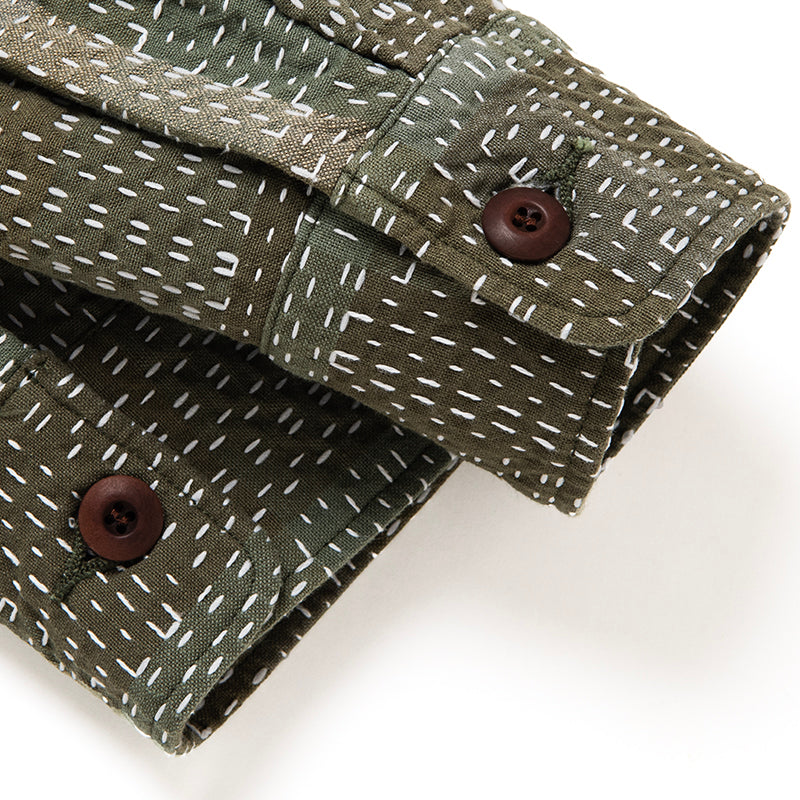 Noragi Army Sashiko Long Sleeve Shirt [5718]