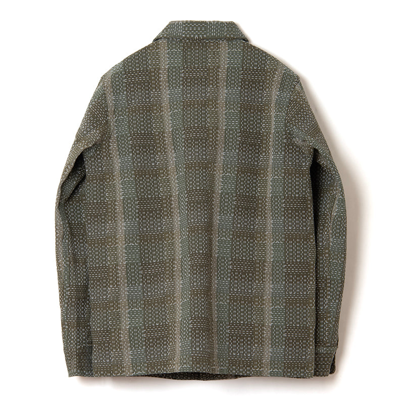 Noragi Army Sashiko Long Sleeve Shirt [5718]
