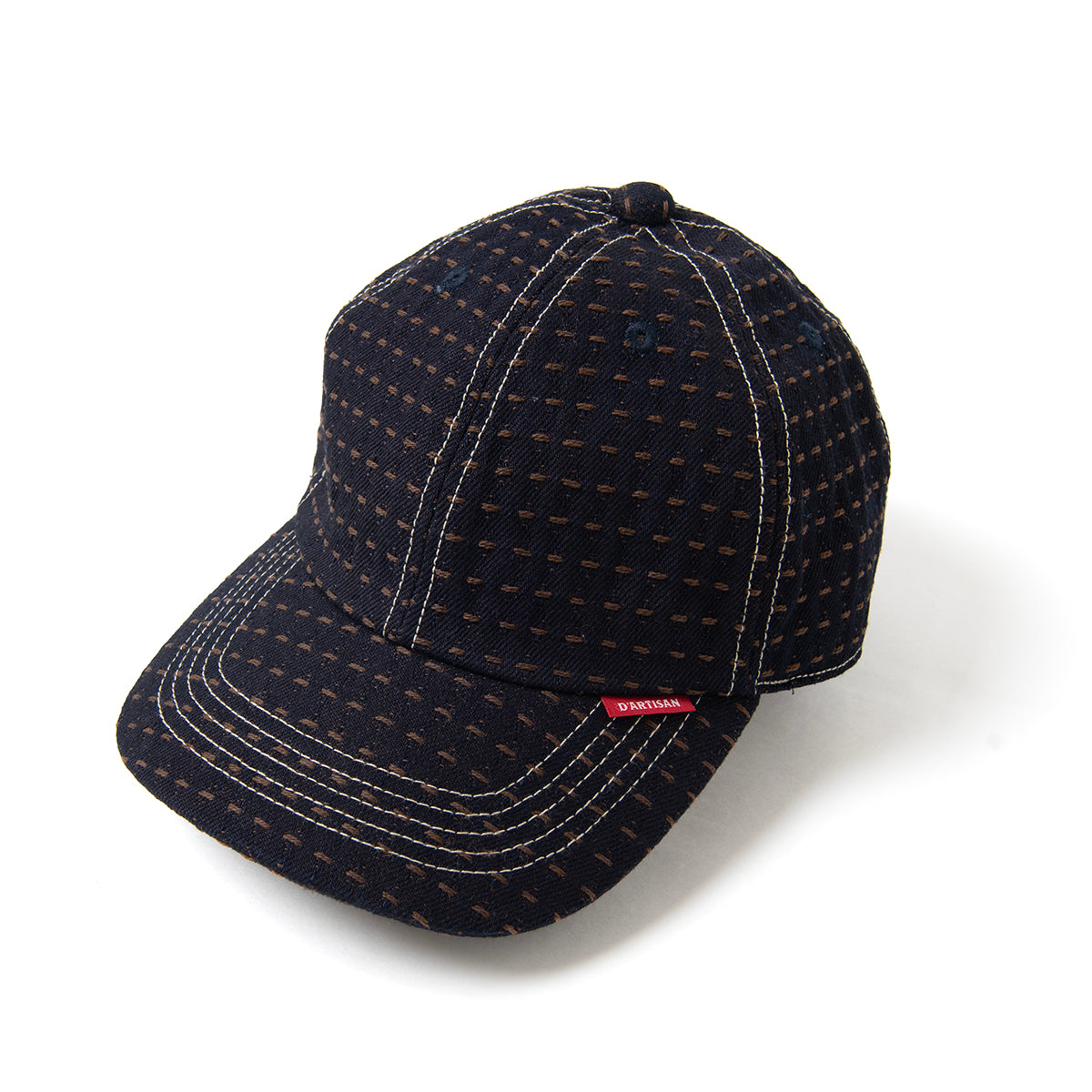 Persimmon-Dyed Sashiko Denim Cap [D7578]