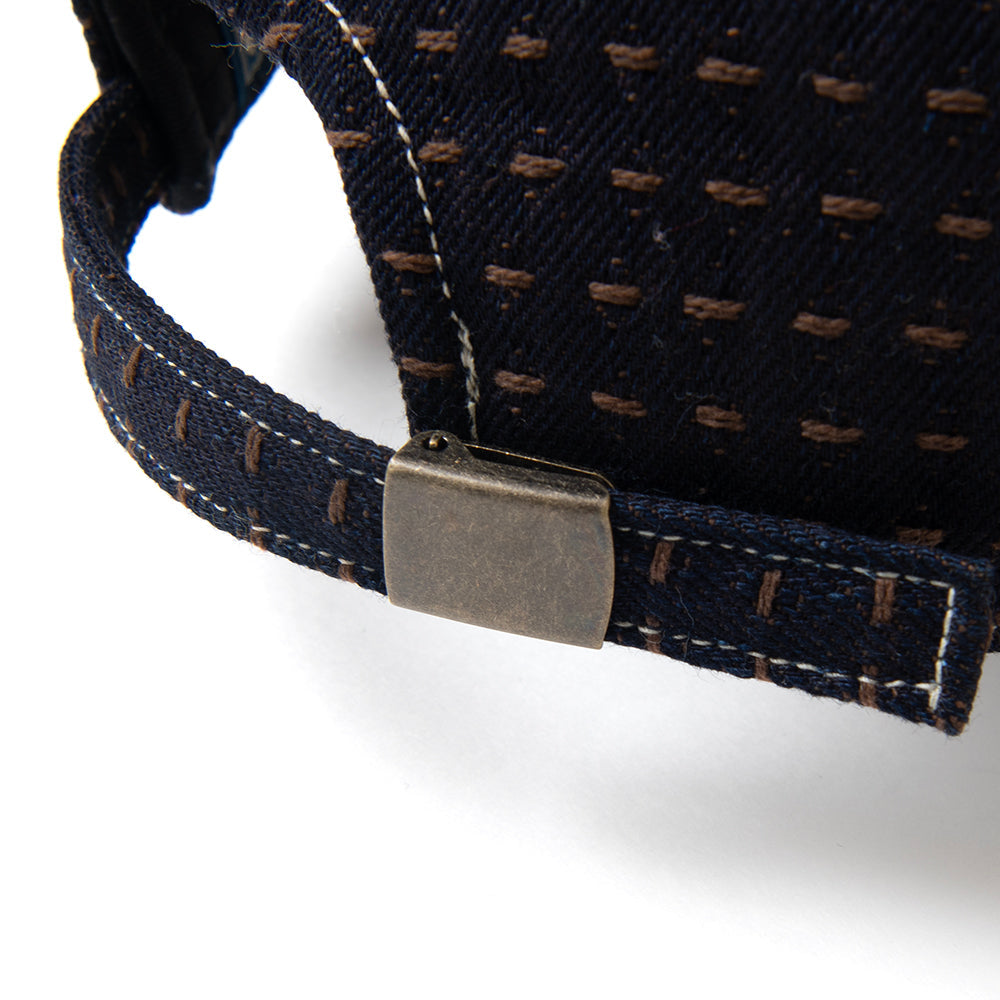 Persimmon-Dyed Sashiko Denim Cap [D7578]
