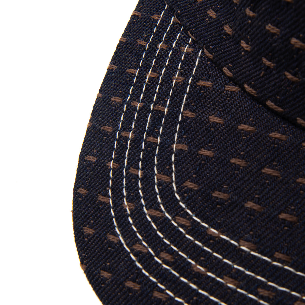 Persimmon-Dyed Sashiko Denim Cap [D7578]