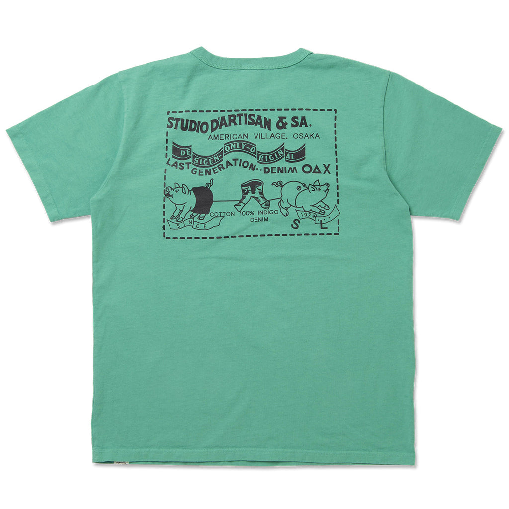 Denim Pocket Printed T-Shirt [8214A]