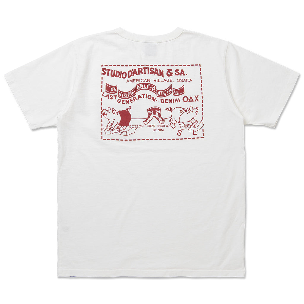 Denim Pocket Printed T-Shirt [8214A]
