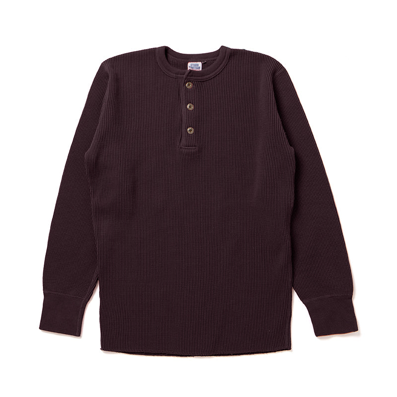 Heavy Thermal Henley Long Sleeve T-Shirt [9937]