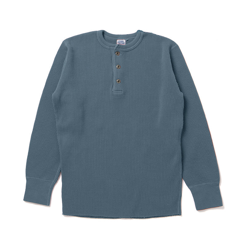 Heavy Thermal Henley Long Sleeve T-Shirt [9937]