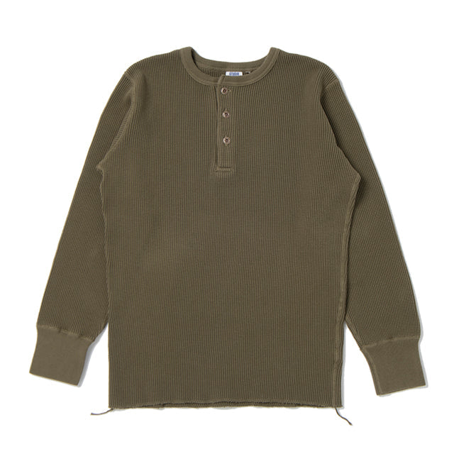 Heavy Thermal Henley Long Sleeve T-Shirt [9937]