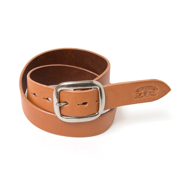 Kaki-Dyed Benz Leather Belt [B-81-KAKI]