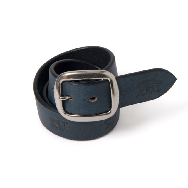 Indigo Benz Leather Stamped Belt [B-82-IND]