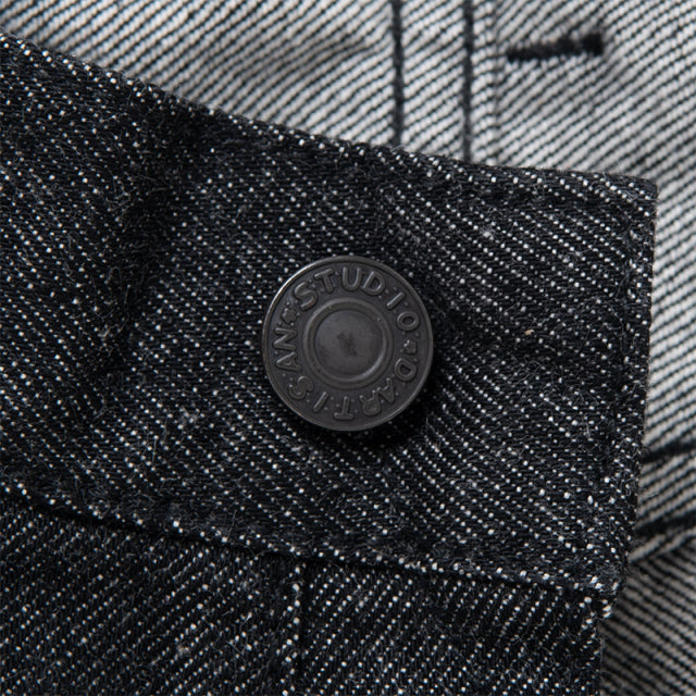 Loose Straight Wash Black Jeans [D1890B] - Big Size