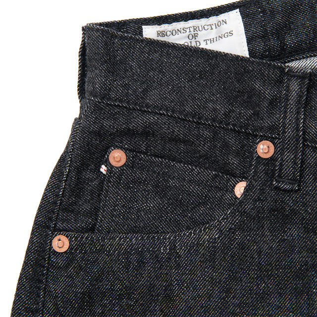 Loose Straight Wash Black Jeans [D1890B] - Big Size