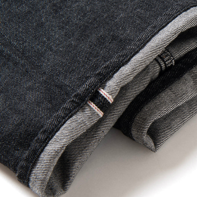 Loose Straight Wash Black Jeans [D1890B]