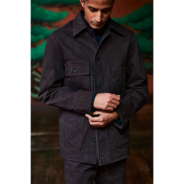 Kakishibu Denim Hickory Coverall [D4522]