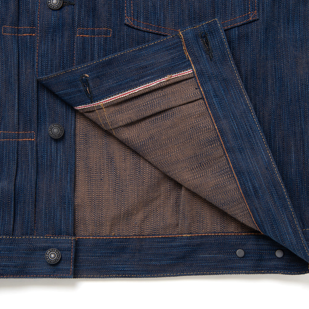 Awa Indigo & Persimmon-Dyed Denim Jacket [D4615]