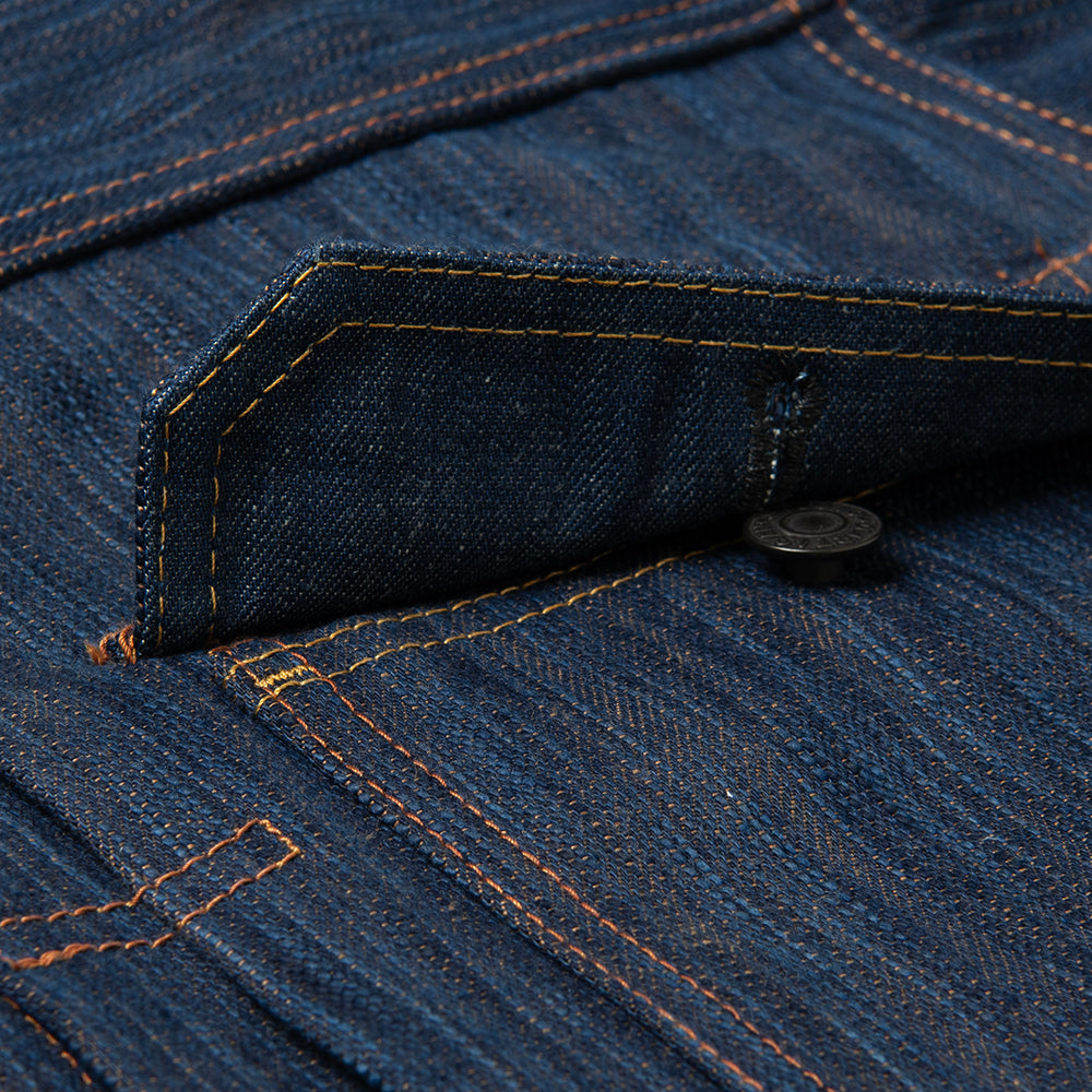 Awa Indigo & Persimmon-Dyed Denim Jacket [D4615]