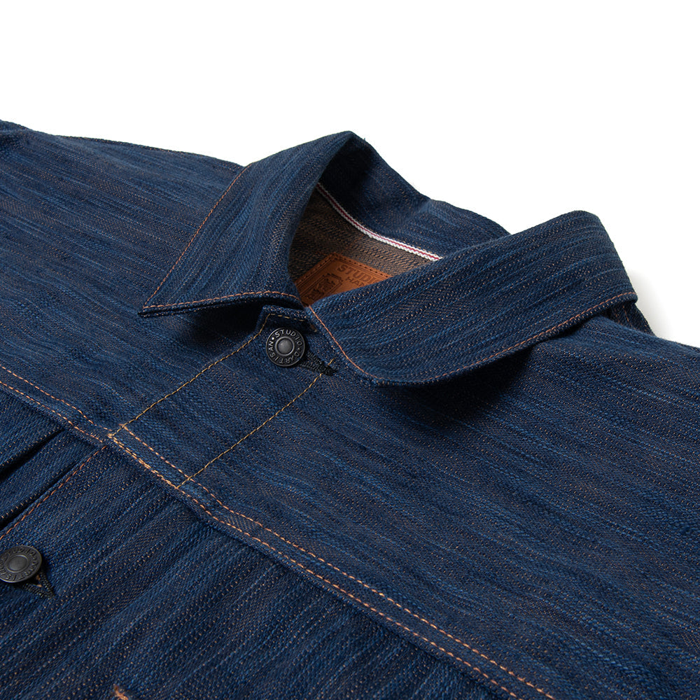 Awa Indigo & Persimmon-Dyed Denim Jacket [D4615]