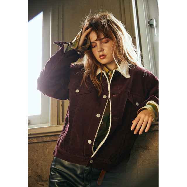 Corduroy Boa Jacket [SDL-4003]